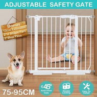 Detailed information about the product Pet Safety Gates Safe Fence Dog Puppy Child Baby Security Stair Barrier Door 10CM Extension Adjustable 77CM Height