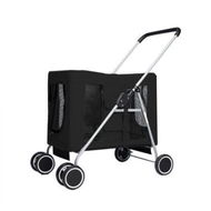 Detailed information about the product Pet Stroller Dog Cat Cage Carrier Black