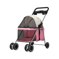 Detailed information about the product Pet Stroller Dog Cat Carrier Foldable Pink