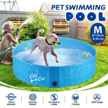 Pet Swimming Pool Dog Paddling Portable Bath Tub Foldable for Cat Pet M Size