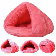 Detailed information about the product Pet Tent Cave Bed For Small Medium Puppies Kitty Dogs Cats Pets Sleeping Bag Thick Fleece Warm Soft Dog Bed (Pink-L).