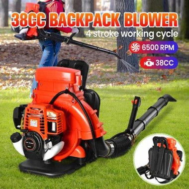 Petrol Leaf Blower Backpack 4 Stroke 38CC Cordless Grass Garden Lawn Yard Dust Debris Blowing Machine