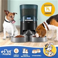 Detailed information about the product Petscene Automatic Pet Feeder 7L Auto Dog Cat Food Dispenser Voice Recorder 2 Bowls