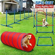 Detailed information about the product Petscene Dog Agility Equipment 5PC Set Obstacle Course Pet Training Kit Supplies Jump Hurdle Tunnel Poles Pause Box Carrying Bags