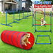 Petscene Dog Agility Equipment 5PC Set Obstacle Course Pet Training Kit Supplies Jump Hurdle Tunnel Poles Pause Box Carrying Bags. Available at Crazy Sales for $99.98