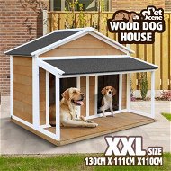 Detailed information about the product Petscene XXL Wooden Dog Kennel Pet House Puppy Home Shelter Indoor Outdoor Double Doors