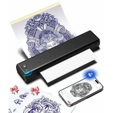 Phomemo M08F Wireless Tattoo Transfer Stencil Printer,Thermal Tattoo Machine with 10pcs Free Stencil Paper,Compatible with Smartphone PC Black