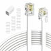 Phone Extension Cord 4.65M 15 Ft 1pcs,Telephone Cable with Standard RJ11 Plug and 1 in-Line Couplers and 20 Cable Clip Holders,White. Available at Crazy Sales for $7.99