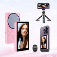 Detailed information about the product Phone Vlog Selfie Monitor Screen, Wireless Remote Back Camera Monitor, No Latency, Selfie/Vlogging/Live Streaming Compatible with iPhone Android (Pink)