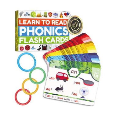 Phonics Flash Cards, Learn to Read in 20 Stages, Digraphs CVC Blends Long Vowel Sounds, Games for Kids Ages 4 to 8 Kindergarten