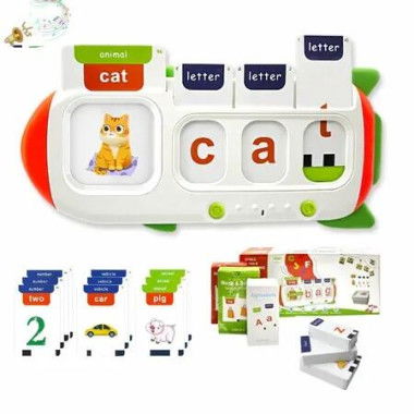 Phonics Talking Flash Cards CVC Word Spelling & Talking ABC Flash Card for Kids,Montessori Learning Toys