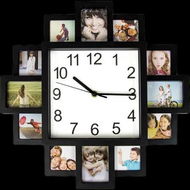 Detailed information about the product Photo Frame Clock Picture Collage 12Picture Display Photowall