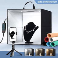 Detailed information about the product Photo Studio Light Box Photography Shooting Tent Folding Portable Kit Soft Dimmable LED Lights 6 Backgrounds for Small Products Jewellery Toys 30x30cm