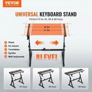 Detailed information about the product Piano Keyboard Stand and Bench Set Z Style Heavy-Duty Digital Piano Music Stand and Seat 250 lbs Capacity with Adjustable Piano Bench Width Height Wheels