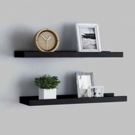 Detailed information about the product Picture Frame Ledge Shelves 2 pcs Black 40x9x3 cm MDF