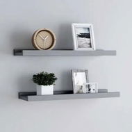 Detailed information about the product Picture Frame Ledge Shelves 2 pcs Grey 60x9x3 cm MDF