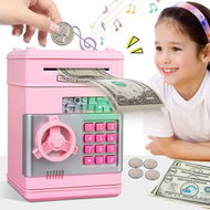 Detailed information about the product Piggy Bank Cash Coin Can ATM Bank Electronic Coin Money Bank. Best Gifts For Girls/Boys/Kids (Pink).