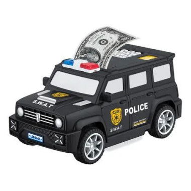 Piggy Bank for Boys and Girls, Mini Police ATM Coin Bank, Password Money Saving Box, Electronic Toy Money Bank with Music, Great Birthday Gift