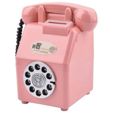 Piggy Bank Money Bank, Retro Phone Coins Bank for Boys and Girls, Pink