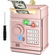 Detailed information about the product Piggy Bank,Automatic Electronic Piggy Bank for Kids Boys Girls with Password and Fingerprint Unlocking Simulation,Money Bank Kids Safe Toys Age3+ (Rose Gold)