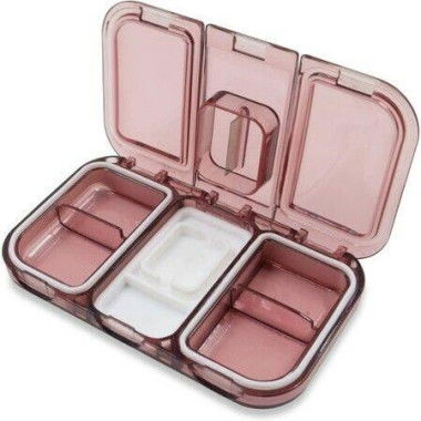 Pill Cutter For Small Or Large Pills Portable Pill Organizer (Pink)