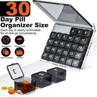 Detailed information about the product Pill Organizer Once a Day,30 Day Pill Organizer Box,Large Compartments Portable Case for Travel,Month Medicine Organizer