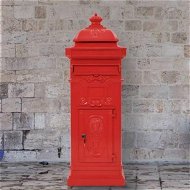 Detailed information about the product Pillar Letterbox Aluminium Vintage Style Rustproof Red