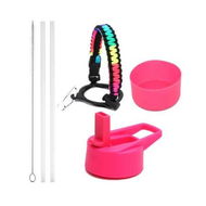 Detailed information about the product Pink 32oz 40oz Cup Universal Set Large Mouth Space Flask Sports Bottle Straw Cover Silicone Suitable For Hydro Flask Series Stainless Steel Cups