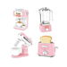 Pink 4 In 1 Kitchen Toy Set Coffee Maker Bread Maker Egg Beater Juicer Small Appliance Toy Set Suitable For Aged 3 And Up. Available at Crazy Sales for $39.99
