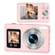 Detailed information about the product Pink 4K HD Digital Camera Portable Dual Screen Travel Photography Kids & Girls Gift Student Camera (32G Memory Card Included)