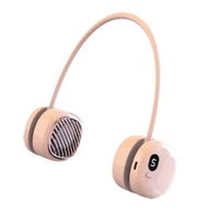 Detailed information about the product Pink 5 Wind Speed 3000mAh Portable Mini Leafless Hanging Neck Fan Outdoor Digital Display Lazy Fan