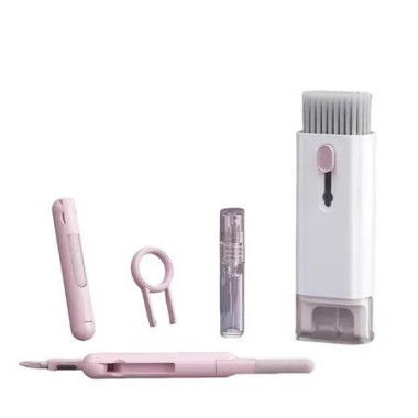 Pink 7 In 1 Electronic Cleaner Kit Keyboard Cleaner Laptop Cleaner Kit for Monitor Cell Phone Headset Lego Camera Lens