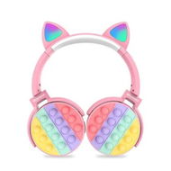 Detailed information about the product Pink Bluetooth Headset with Cat Ears and LED Lights Wireless Decompression Headphones for Kids Christmas Gift