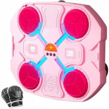 Pink Intelligent Music Boxing Trainer Electronic Boxing Practice Wall Target Boxing Machine,Home Wall Hanging Sanda Sandbag for Kids