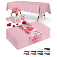 Detailed information about the product Pink Plastic Table Cloth Rectangle Table 4 Pack,2.7m Ã— 1.3m Tablecloth for 1.8m Tables,Table Cloth for Disposable Use,Table Cover