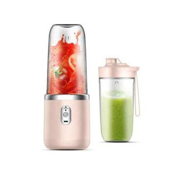 Pink Portable Juicer Small Juice Cup Multifunctional Includes 2 Cups for Students & Household Use