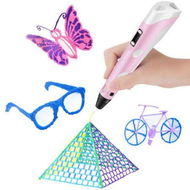 Detailed information about the product (Pink)3D Printing Pen with Display - Includes 3D Pen, 3 Starter Colors of PLA Filament