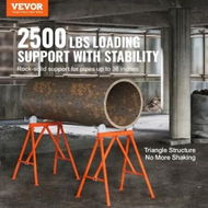 Detailed information about the product Pipe Stand with Roller Head 2500 LBS Load for 2-36 inches Pipes 45# Steel