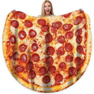 Detailed information about the product Pizza Throw Blanket Adult Double-Sided Funny Realistic Custom Throw Blanket Novelty Gift (150*150CM)