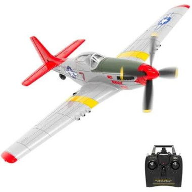 Plane RC P51D Mustang Beginners 2.4GHz 4CH Remote Control Easy Fly Gyro Stabilization Outdoor Hobby Red Toy Gift Durable