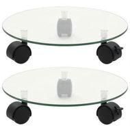 Detailed information about the product Plant Rollers 2 Pcs Tempered Glass 28 Cm Round