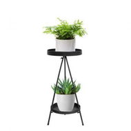 Detailed information about the product Plant Stand 2 Tiers Outdoor Indoor Black Medium