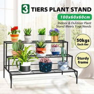 Detailed information about the product Plant Stand Black 3 Tiers Metal Flower Shelf Pot Holder Corner Planter Garden Storage Rack Outdoor Indoor Large