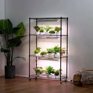 Plant Stand with Grow Lights 4 Tiers 90W 150 cm Tall Plant Grow Shelf