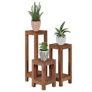 Detailed information about the product Plant Stands 3 Pcs Solid Teak Wood