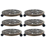 Detailed information about the product Plant Trolleys 6 Pcs Bronze 38 Cm Plastic