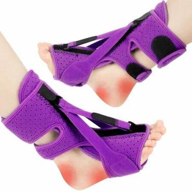 Plantar Fasciitis Night Splint 3 Adjustable Planters Facetious Relief Brace,Plantar Fasciitis Relief Women Men Straps,Support Relief Foot Drop Achilles Tendonitis Day Night (Purple-2PC)