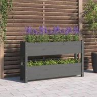 Detailed information about the product Planter Grey 112x25x66 cm Solid Wood Pine