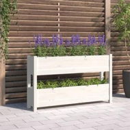 Detailed information about the product Planter White 112x25x66 cm Solid Wood Pine