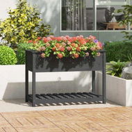 Detailed information about the product Planter With Shelf Grey 111.5x54x81 Cm Solid Wood Pine